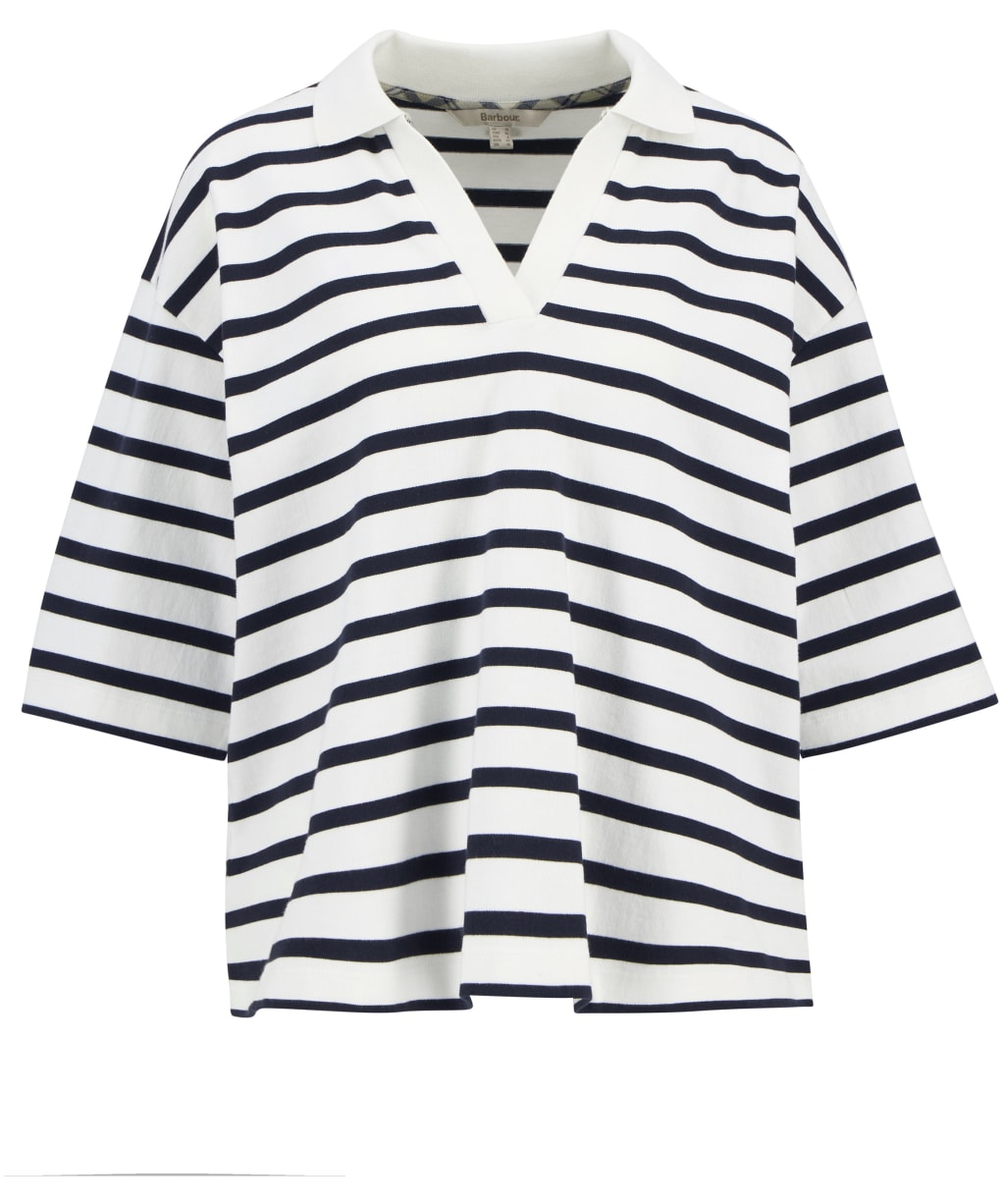 Women's Barbour Inez Striped Top - Cloud / Dark Navy Stripe