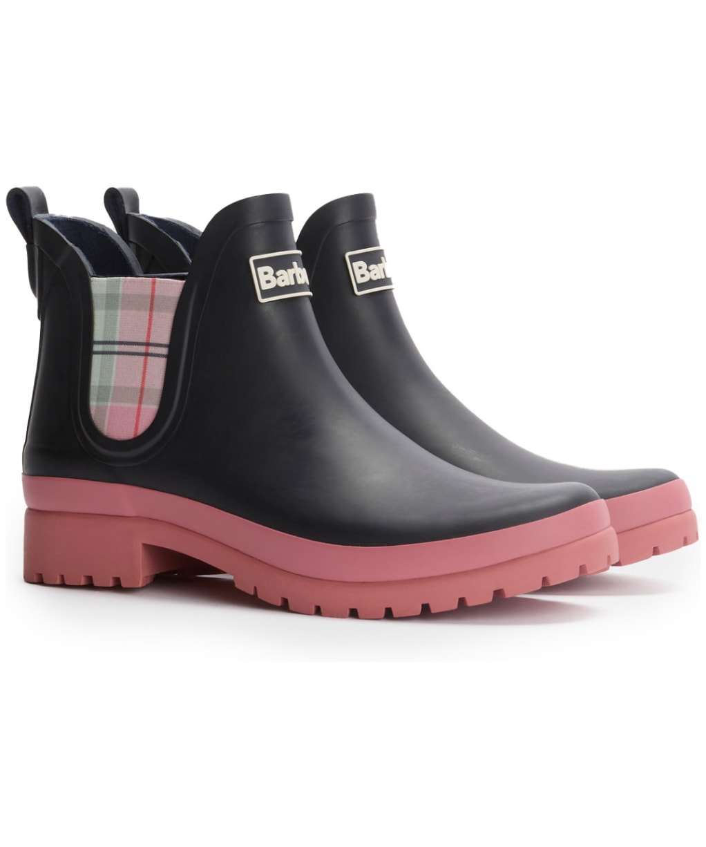 Women's Barbour Mallow Chelsea Wellington Boots - NAVY/CHERRY BLOS