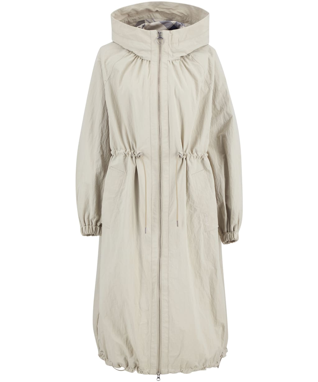 Women's Barbour Kempsey Showerproof Parka - Mist / Dress Navy tartan