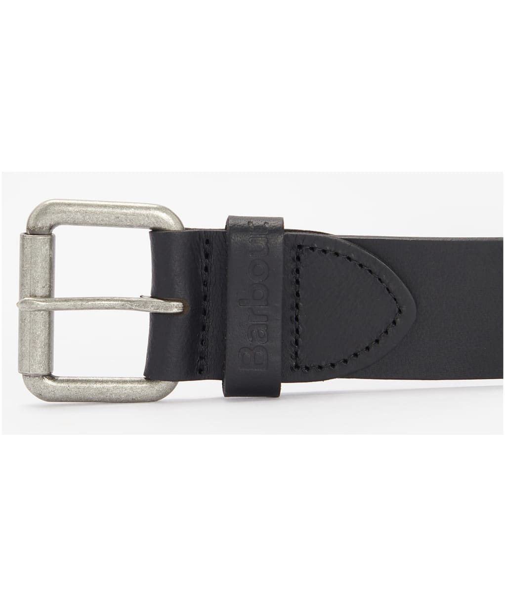 Men's Barbour Allanton Leather Belt - Matt Black