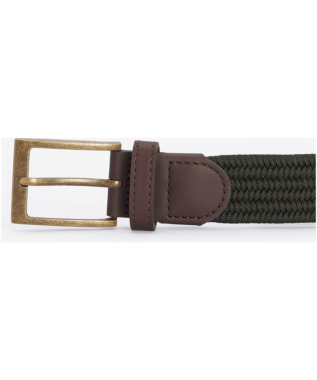 Men's Barbour Nevis Webbing Belt - Dark Olive