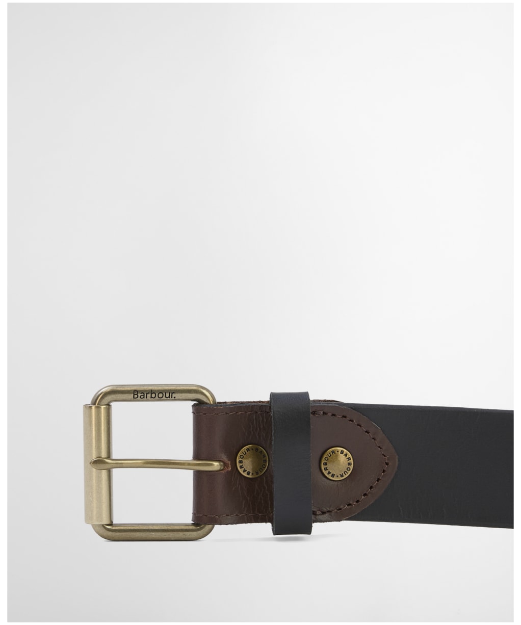 Men’s Barbour Contrast Leather Belt - Black / Brown