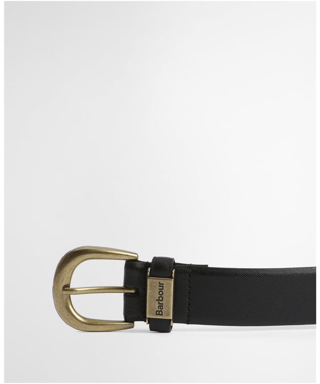 Men's Barbour Clyde Leather Belt - SAFFIANO BLACK