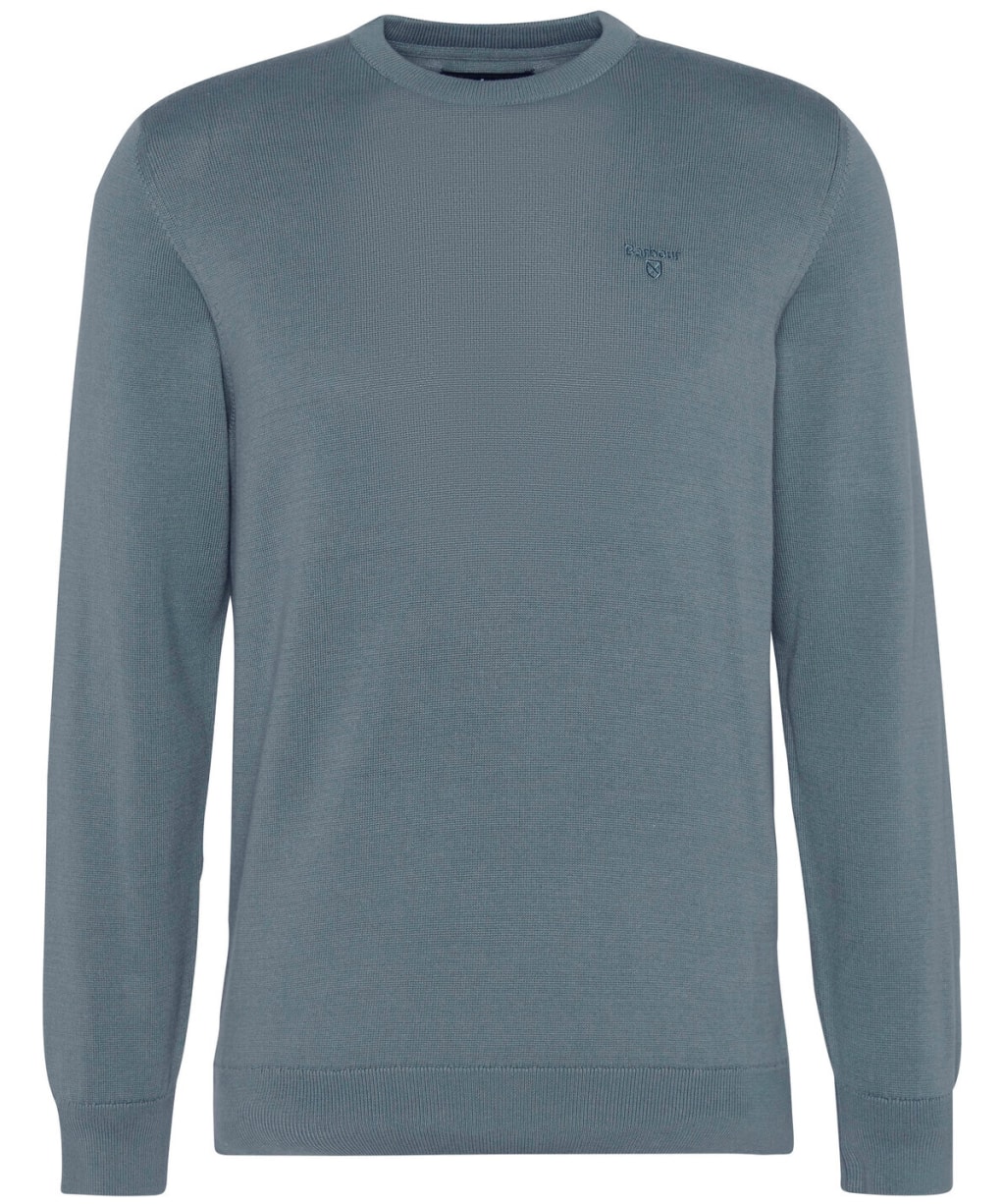 Men's Barbour Pima Cotton Crew Neck Sweater - Vintage Teal