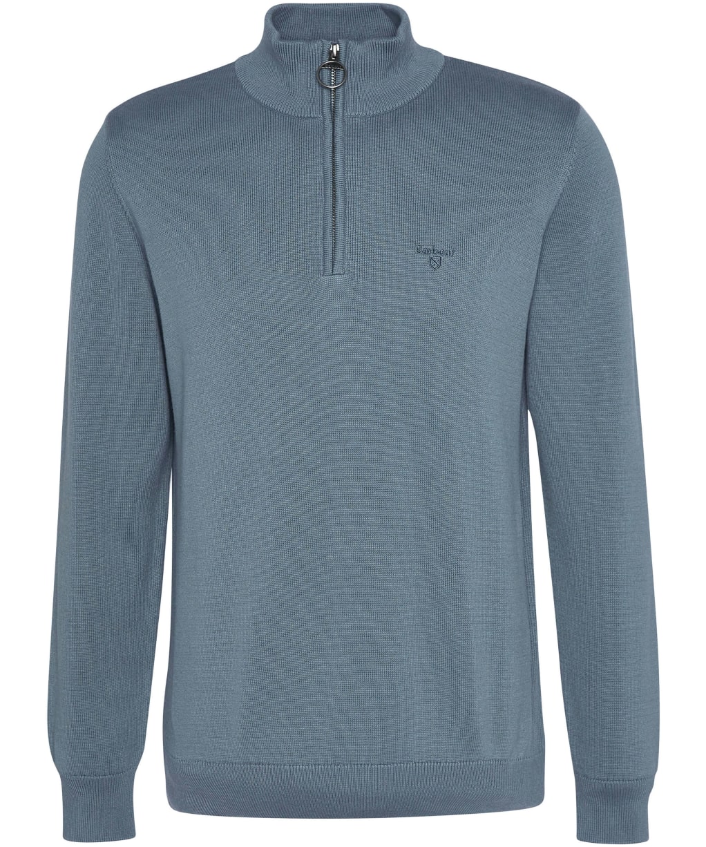 Men’s Barbour Cotton Half Zip Sweater - Vintage Teal