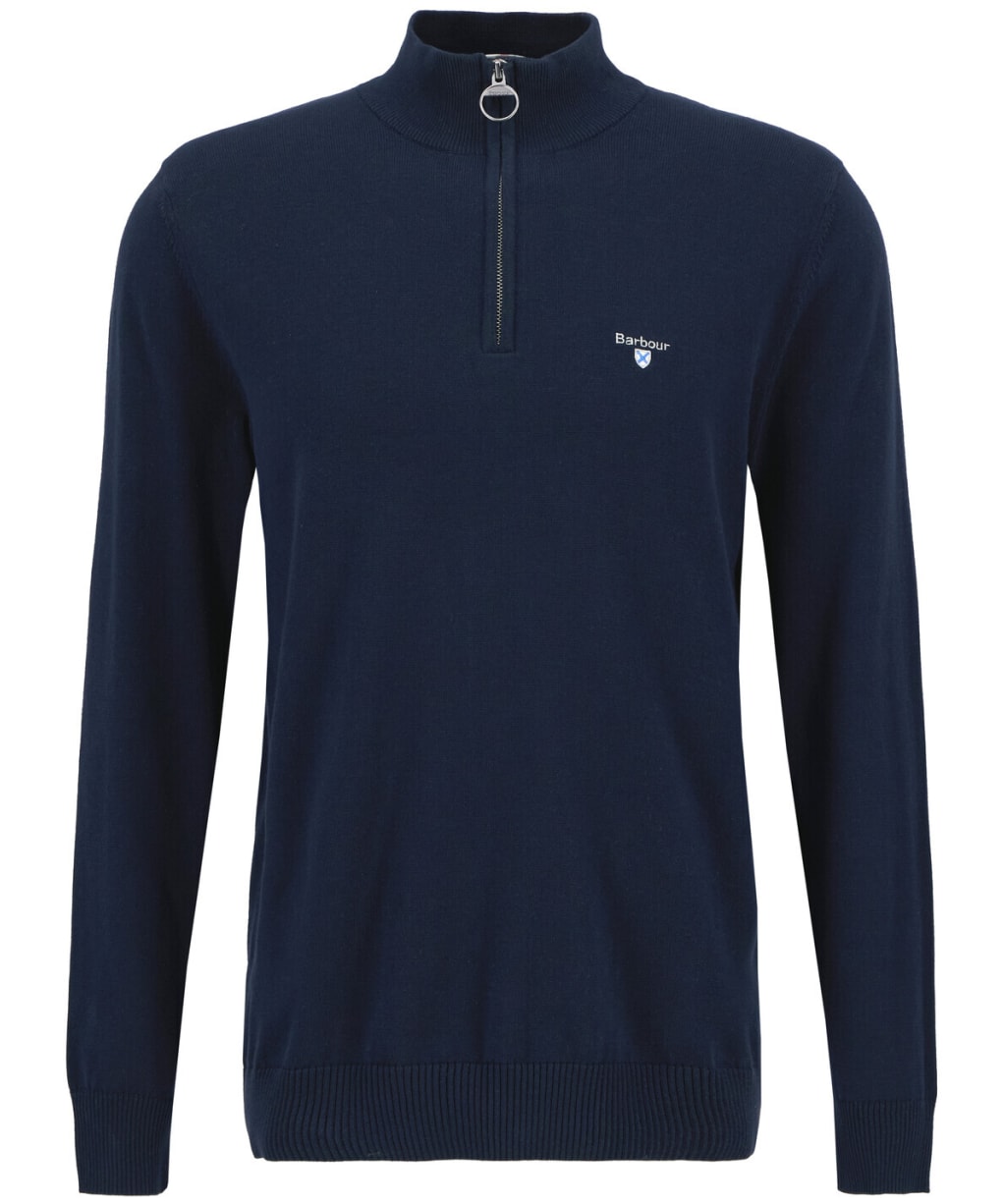 Men's Barbour Lingwood Compact Cotton Half Zip Sweater - Navy