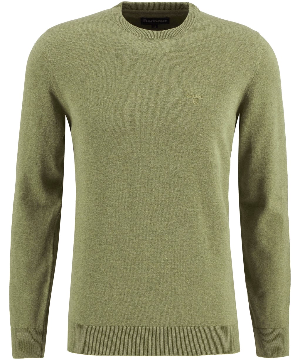 Men's Barbour Pima Cotton Crew Neck Sweater - Laurel Green