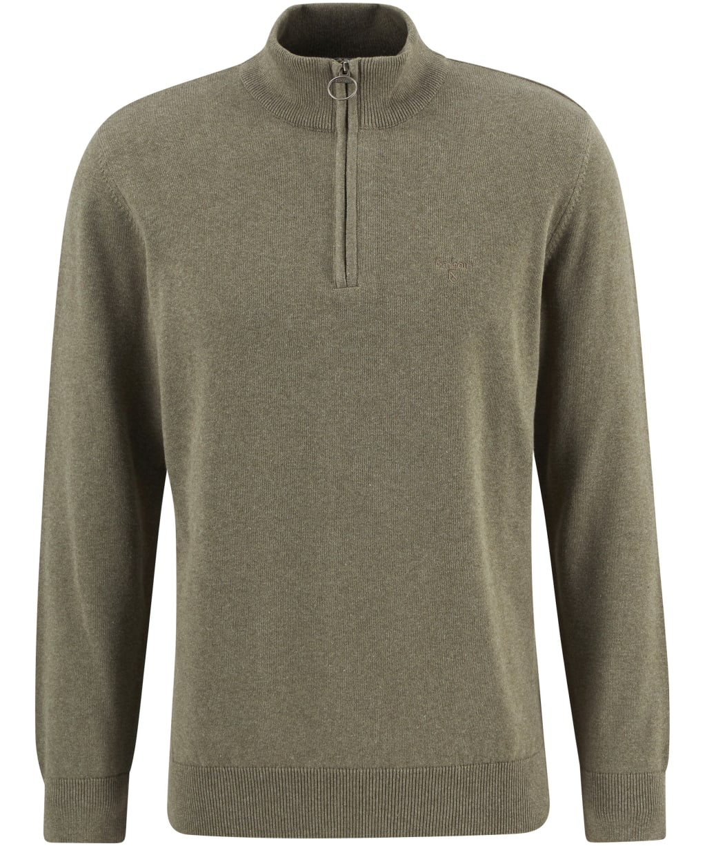 Men’s Barbour Cotton Half Zip Sweater - Smokey Olive
