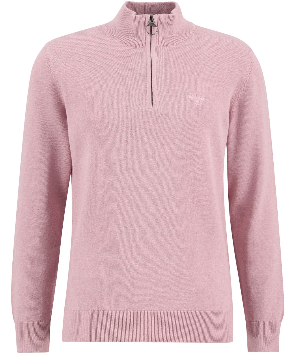 Men’s Barbour Cotton Half Zip Sweater - Pink
