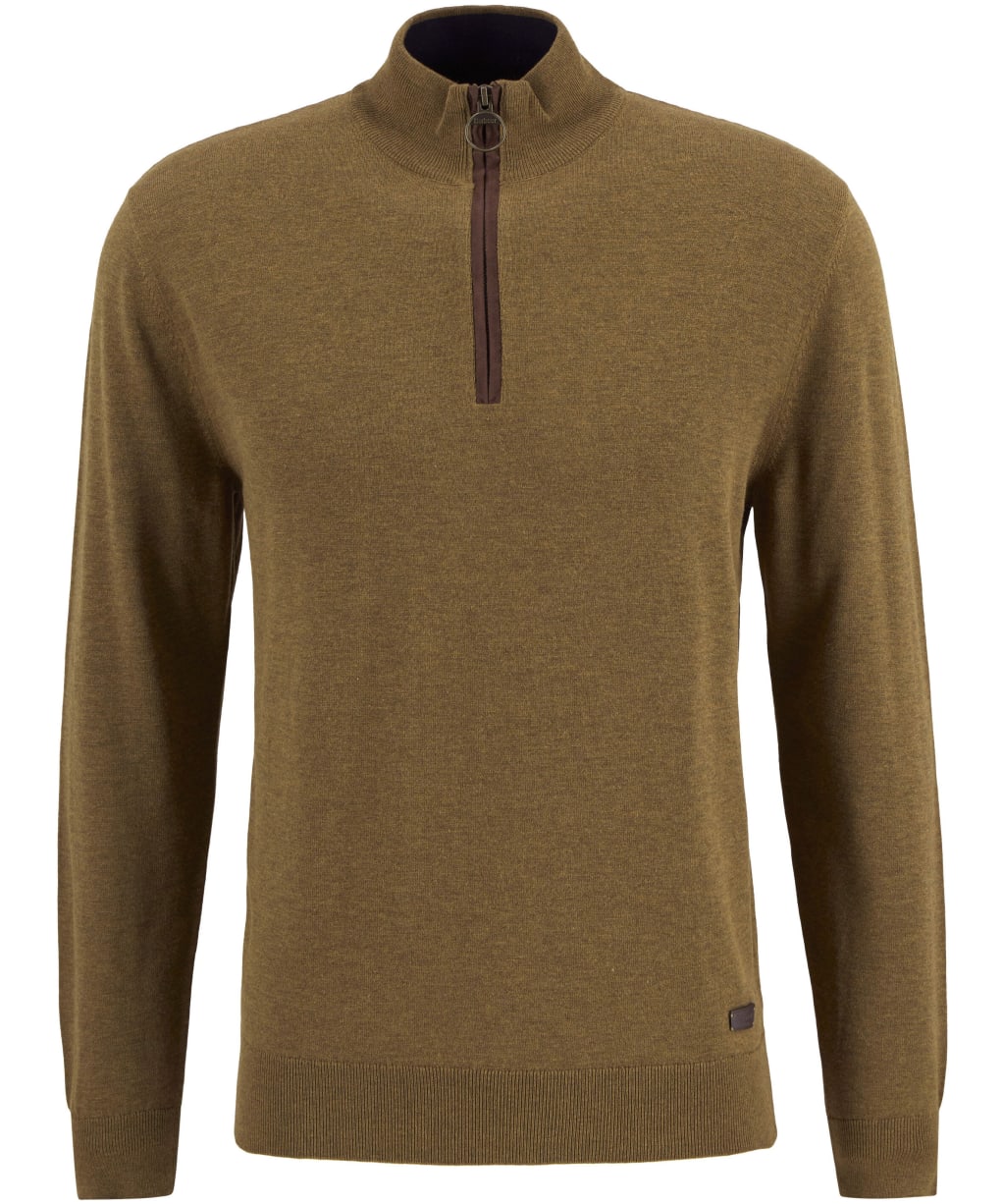 Men's Barbour Bayfield Knitted Half Zip Jumper - Russet