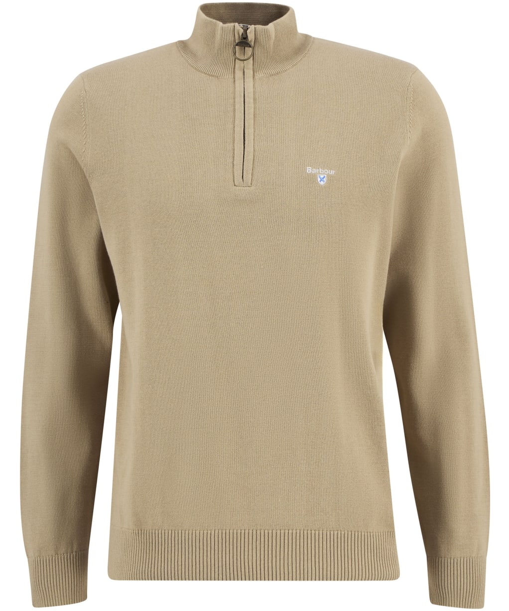 Men's Barbour Lingwood Compact Cotton Half Zip Sweater - Washed Stone
