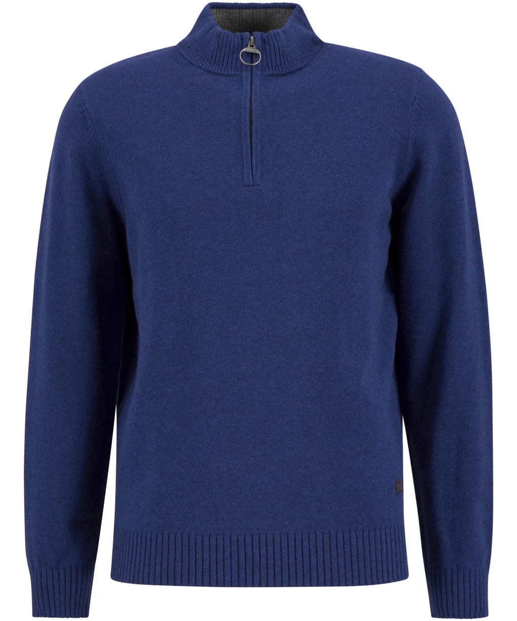 Men's Barbour Kelson Half Zip Knitted Jumper - Blue