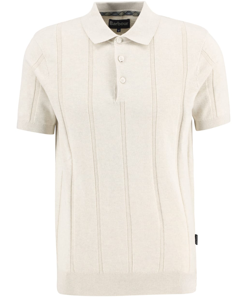 Men's Barbour Wellburn Knitted Polo Shirt - Oatmeal