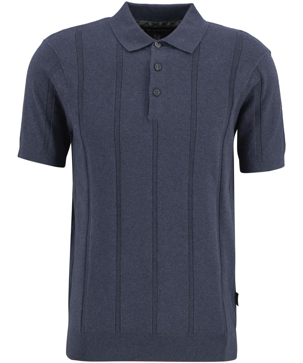 Men's Barbour Wellburn Knitted Polo Shirt - Navy