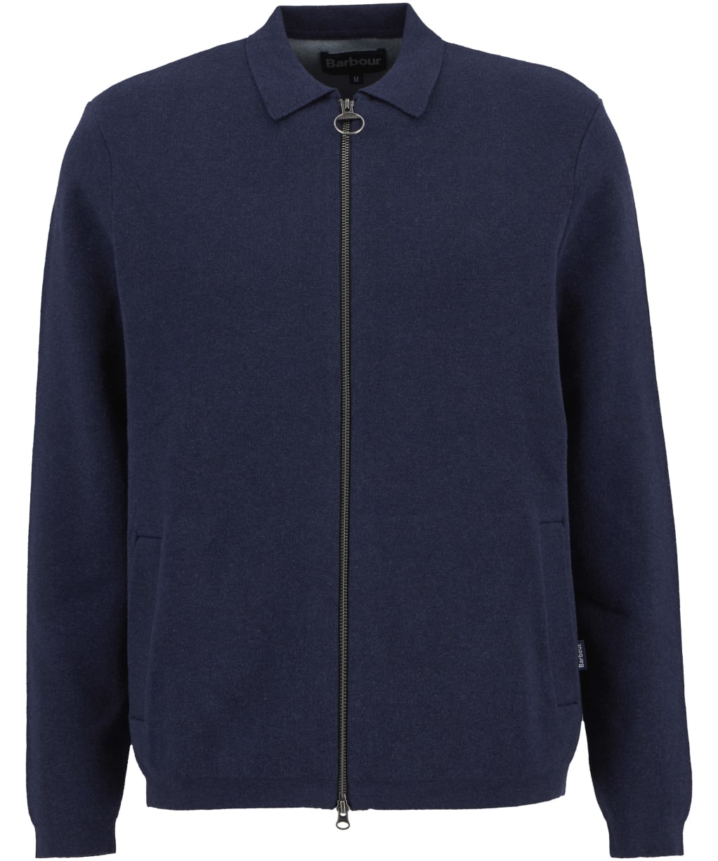 Men's Barbour Crowcombe Knitted Zip Through Sweater - Navy
