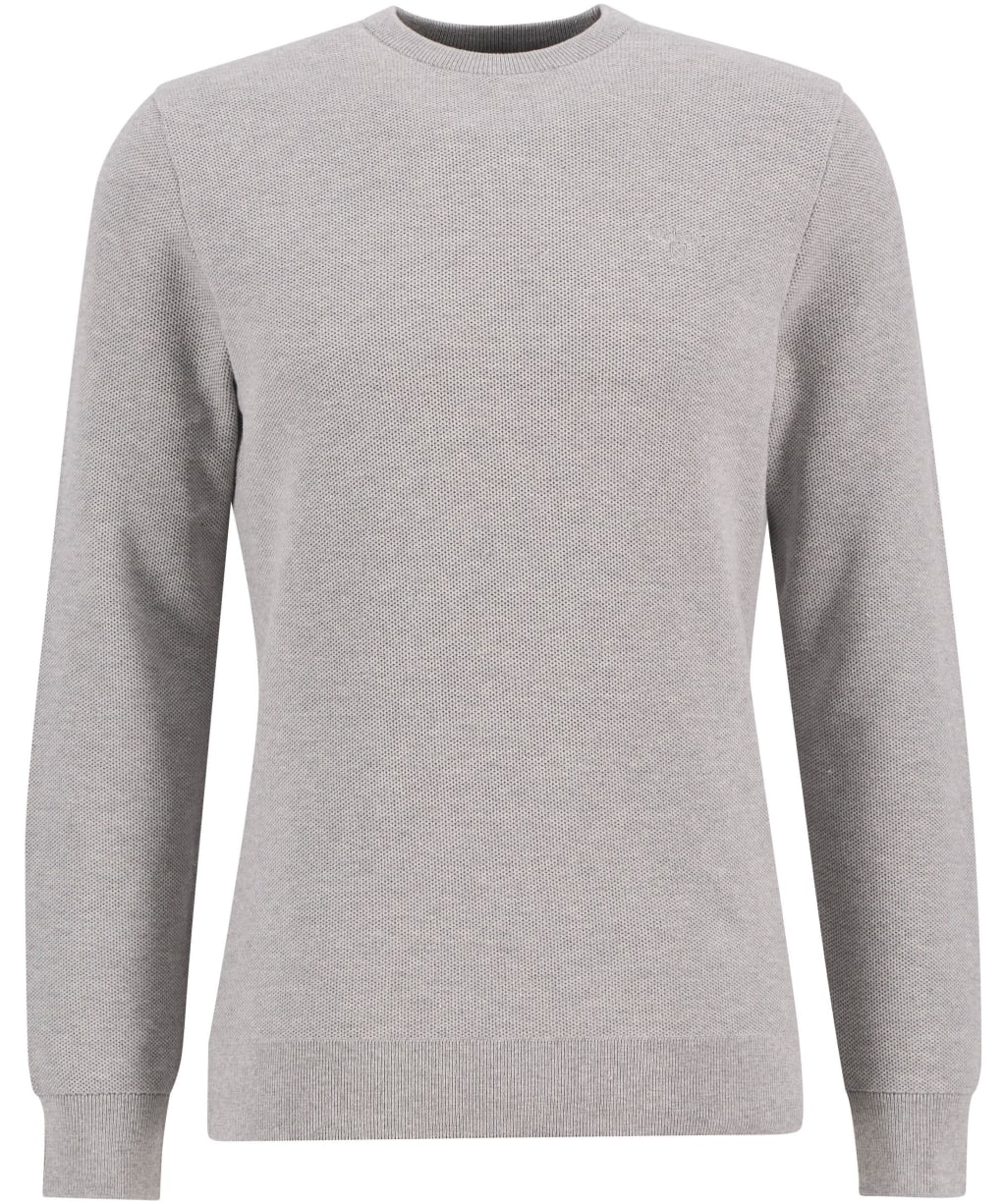 Men's Barbour Essential Honeycomb Crew Neck Sweater - Grey Marl