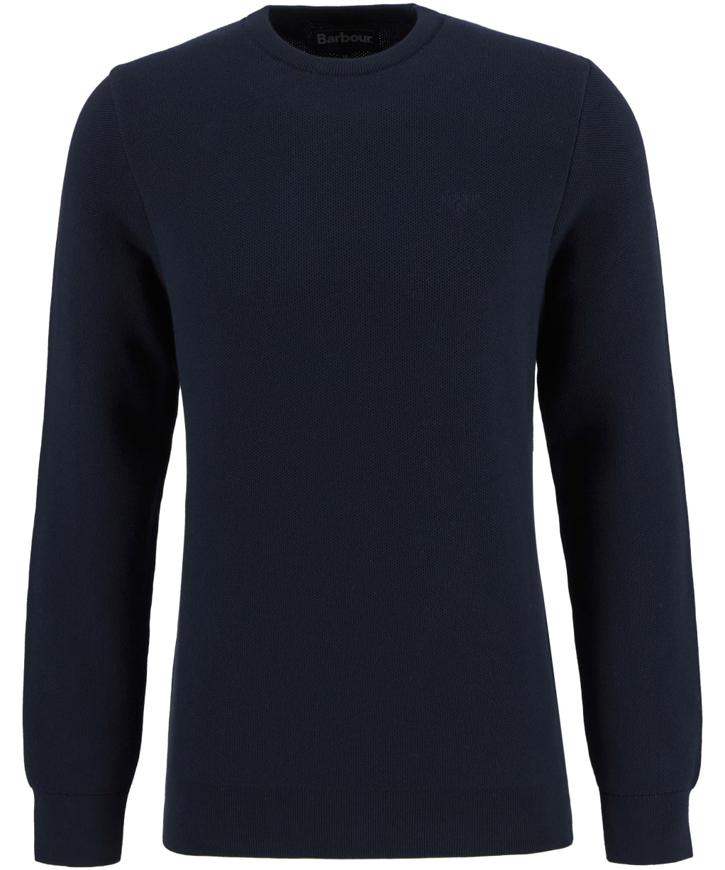 Men's Barbour Essential Honeycomb Crew Neck Sweater - Navy