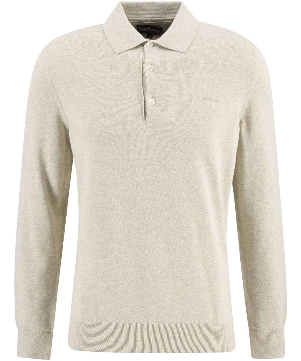 Men's Barbour Pima Cotton Knitted Polo Shirt - Neutral