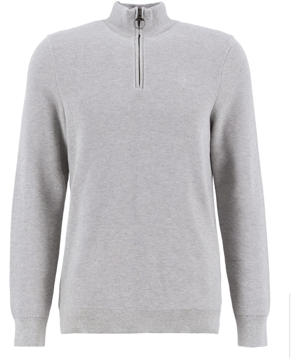 Men's Barbour Essential Honeycomb Half Zip Sweater - Grey Marl