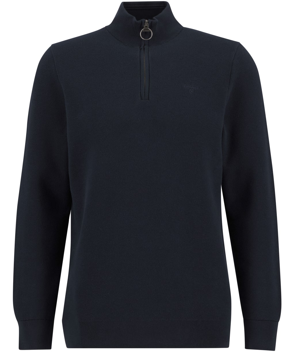 Men's Barbour Essential Honeycomb Half Zip Sweater - Navy