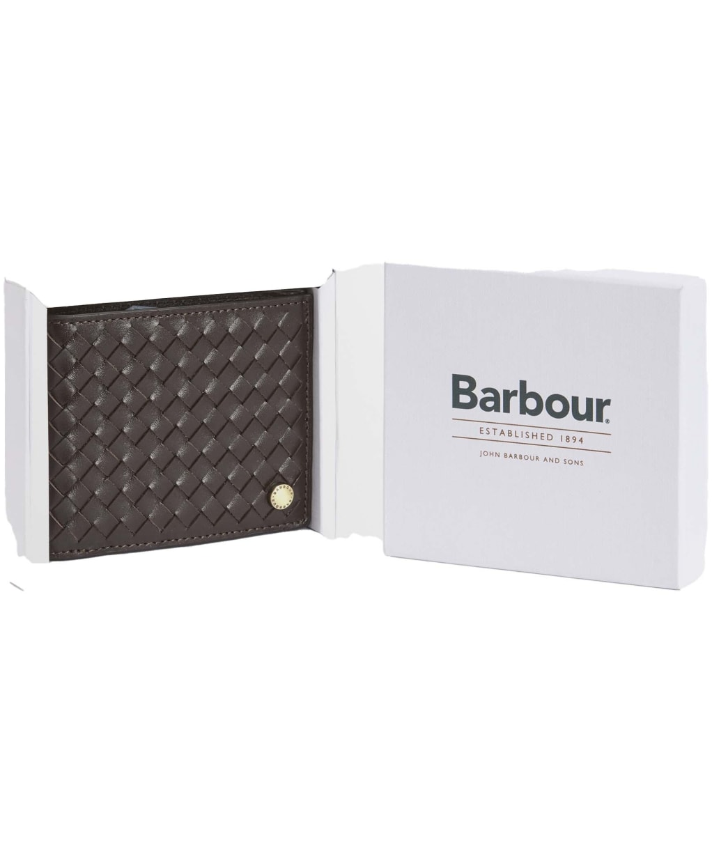 Men's Barbour Farne Woven Leather Wallet - Brown