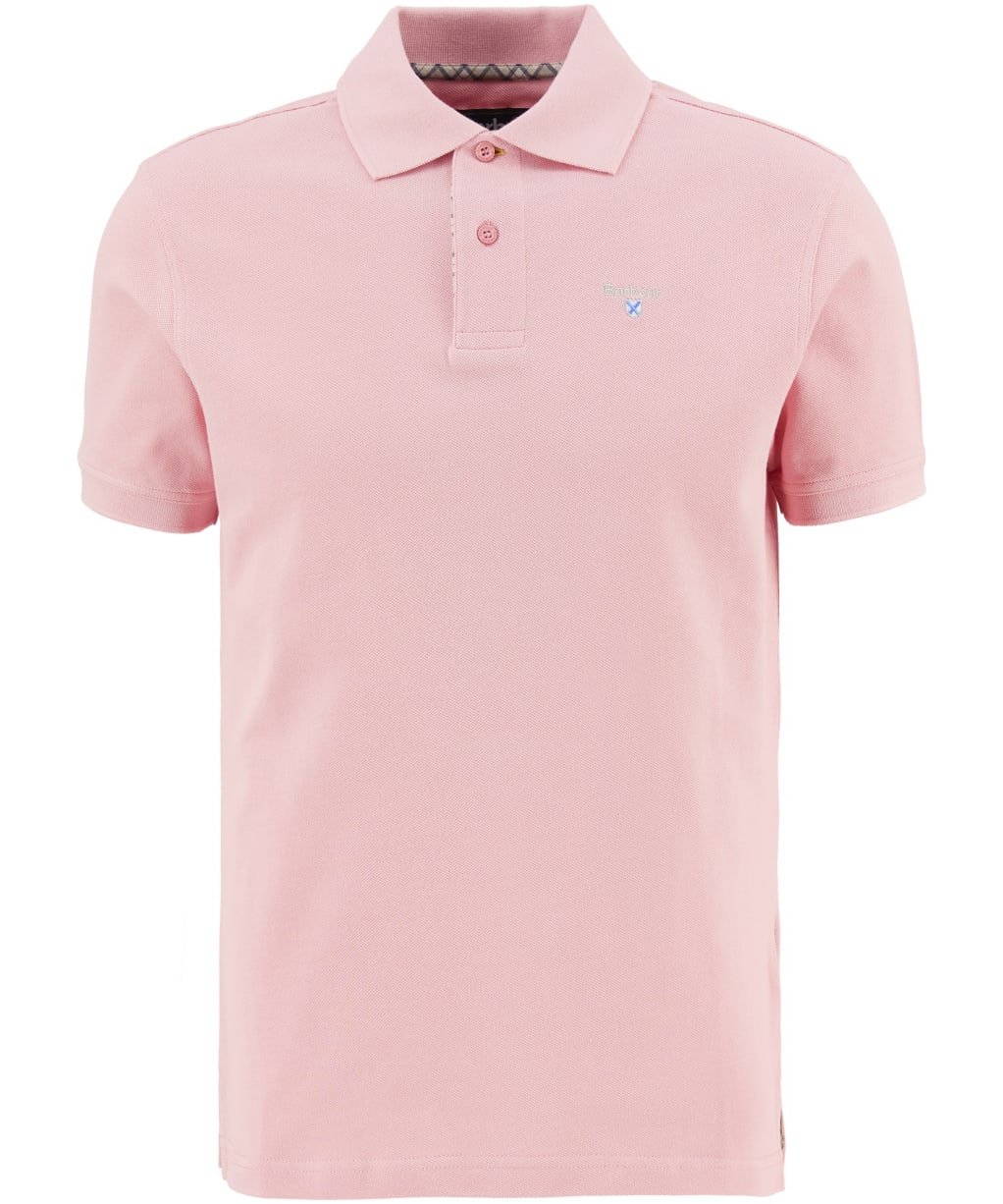 Men's Barbour Tartan Pique Polo Shirt - Mineral Pink