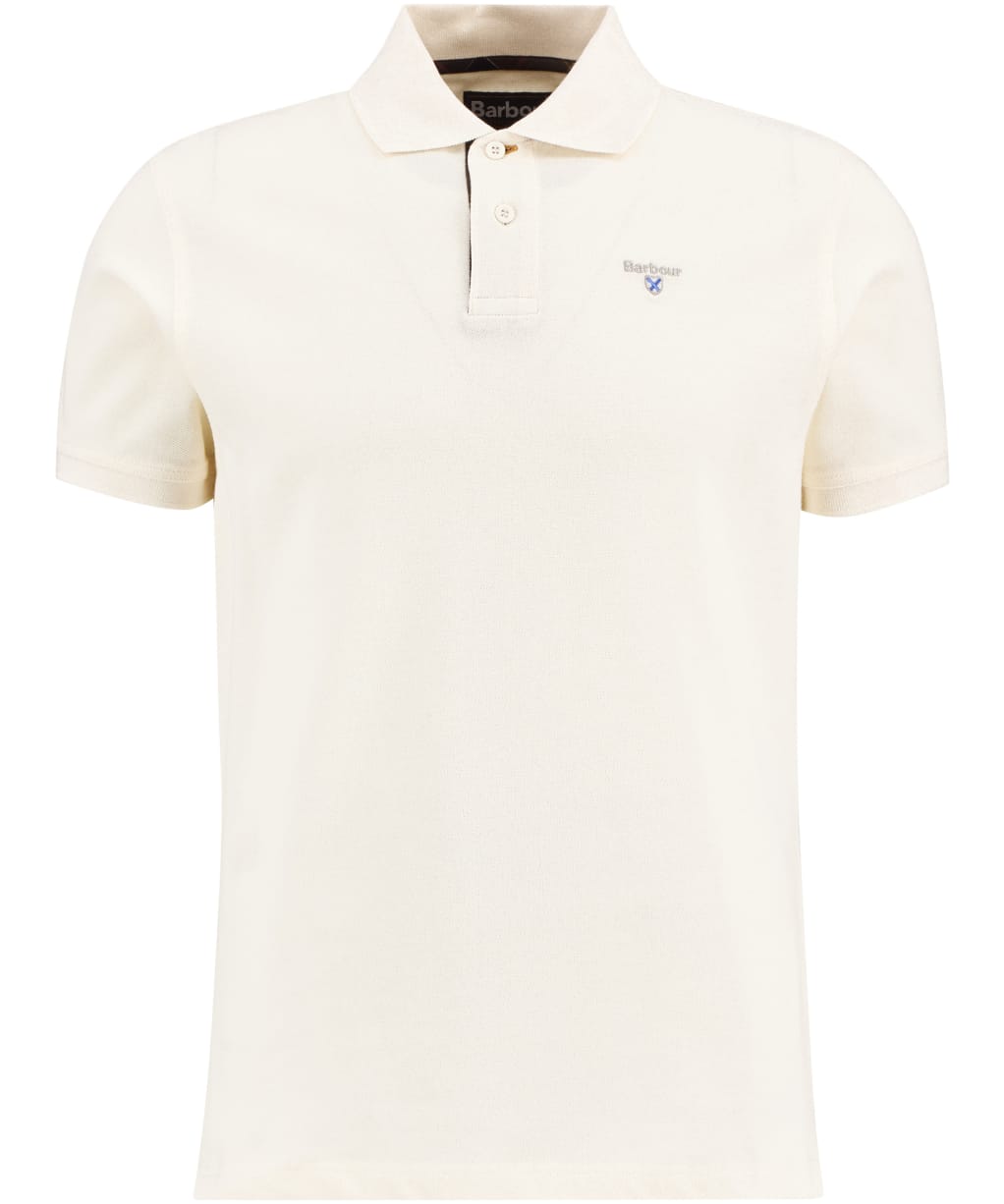 Men's Barbour Tartan Pique Polo Shirt - WHISPER WHITE/C