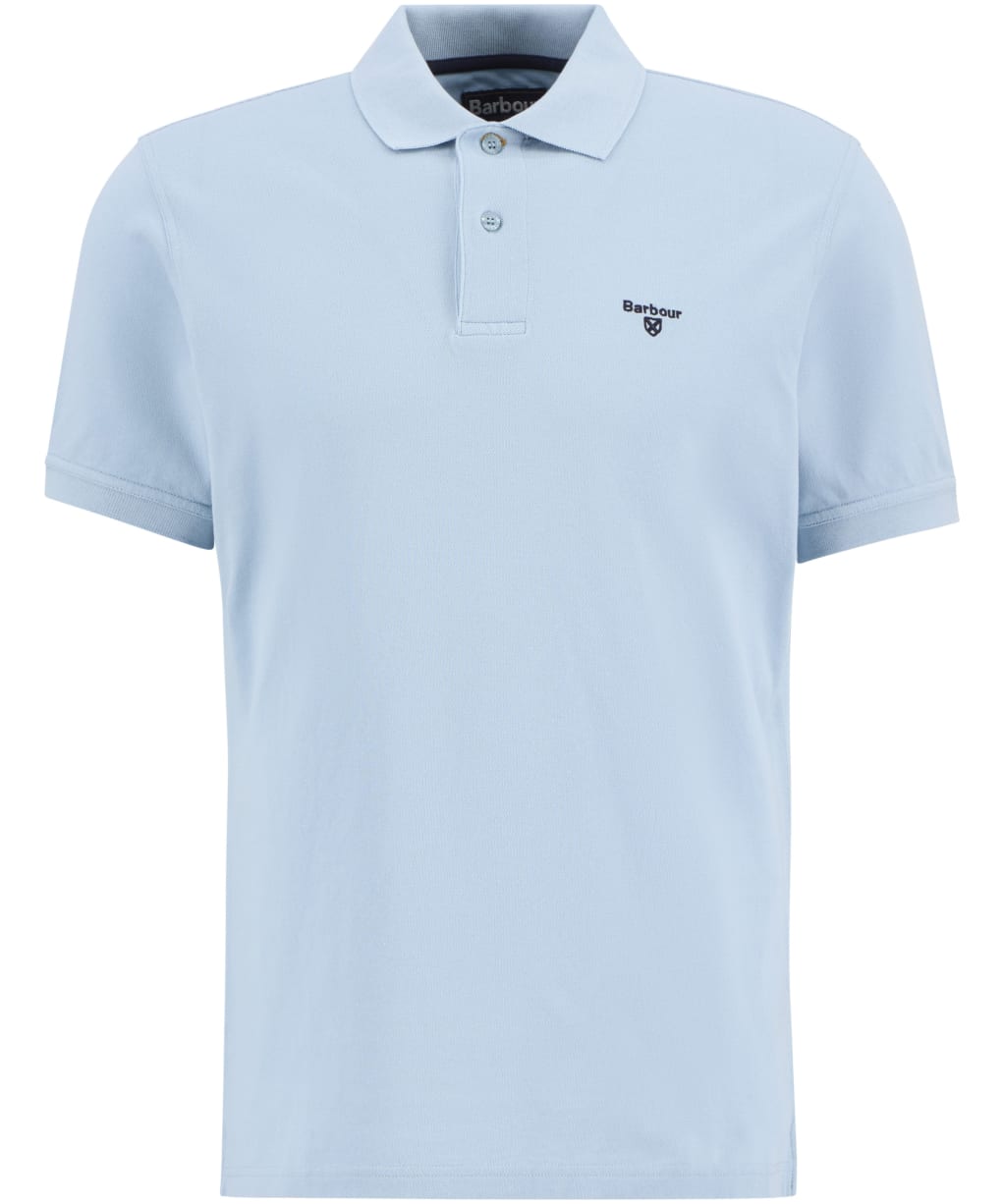 Men's Barbour Lightweight Short Sleeve Sports Cotton Polo Shirt - Surf Blue