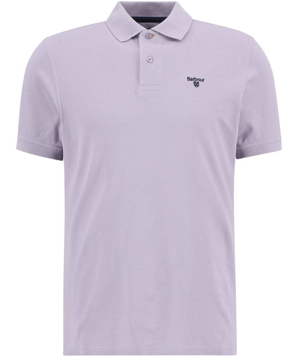 Men's Barbour Lightweight Short Sleeve Sports Cotton Polo Shirt - Heather Mist
