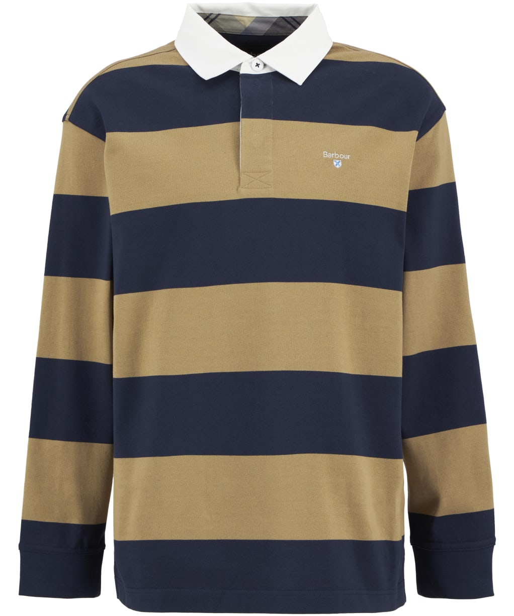 Men's Barbour Broome Rugby Shirt - NAVY/TRENCH