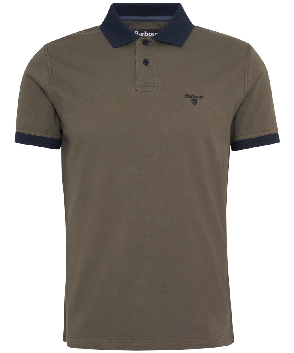 Men's Barbour Lynmouth Tipped Tailored Fit Polo Shirt - Uniform Green