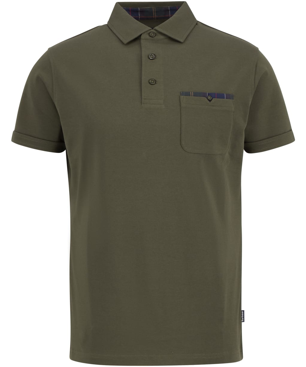 Men's Barbour Premium Corpatch Tailored Polo Shirt - Dark Olive