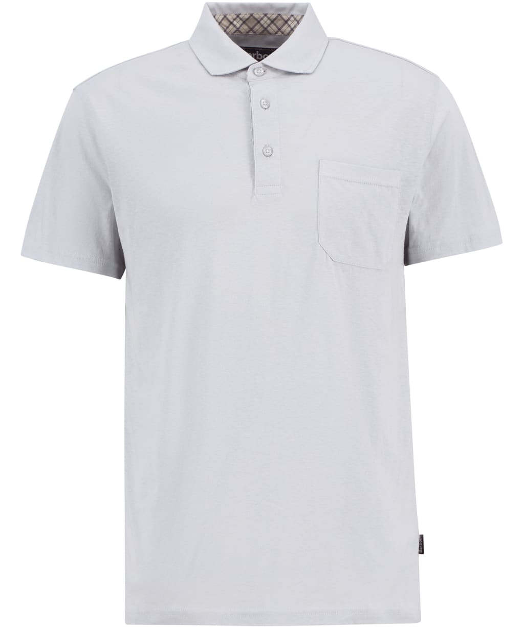 Men's Barbour Steventon Linen Blend Tailored Fit Polo Shirt - Blue Haze