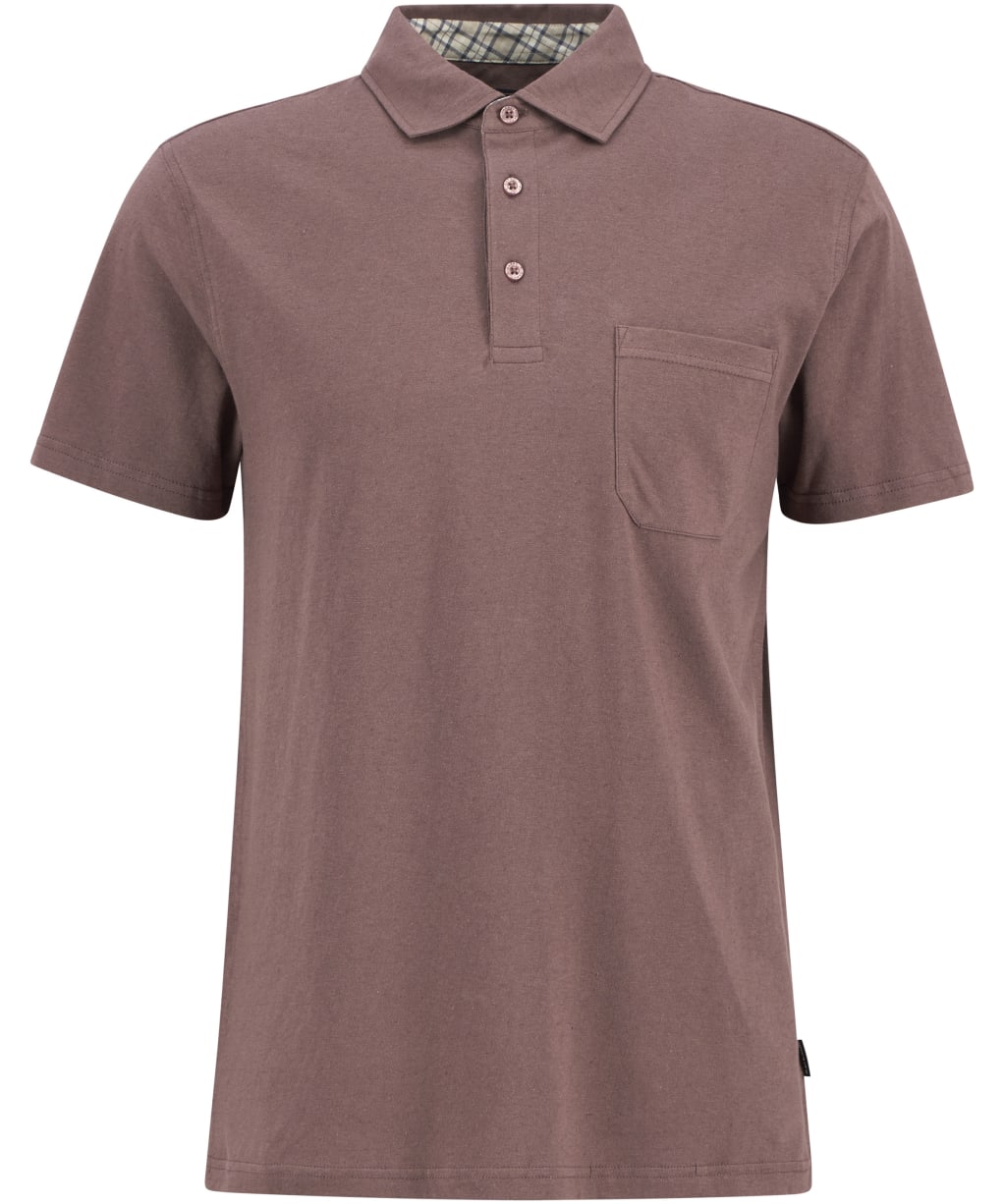 Men's Barbour Steventon Linen Blend Tailored Fit Polo Shirt - Peppercorn