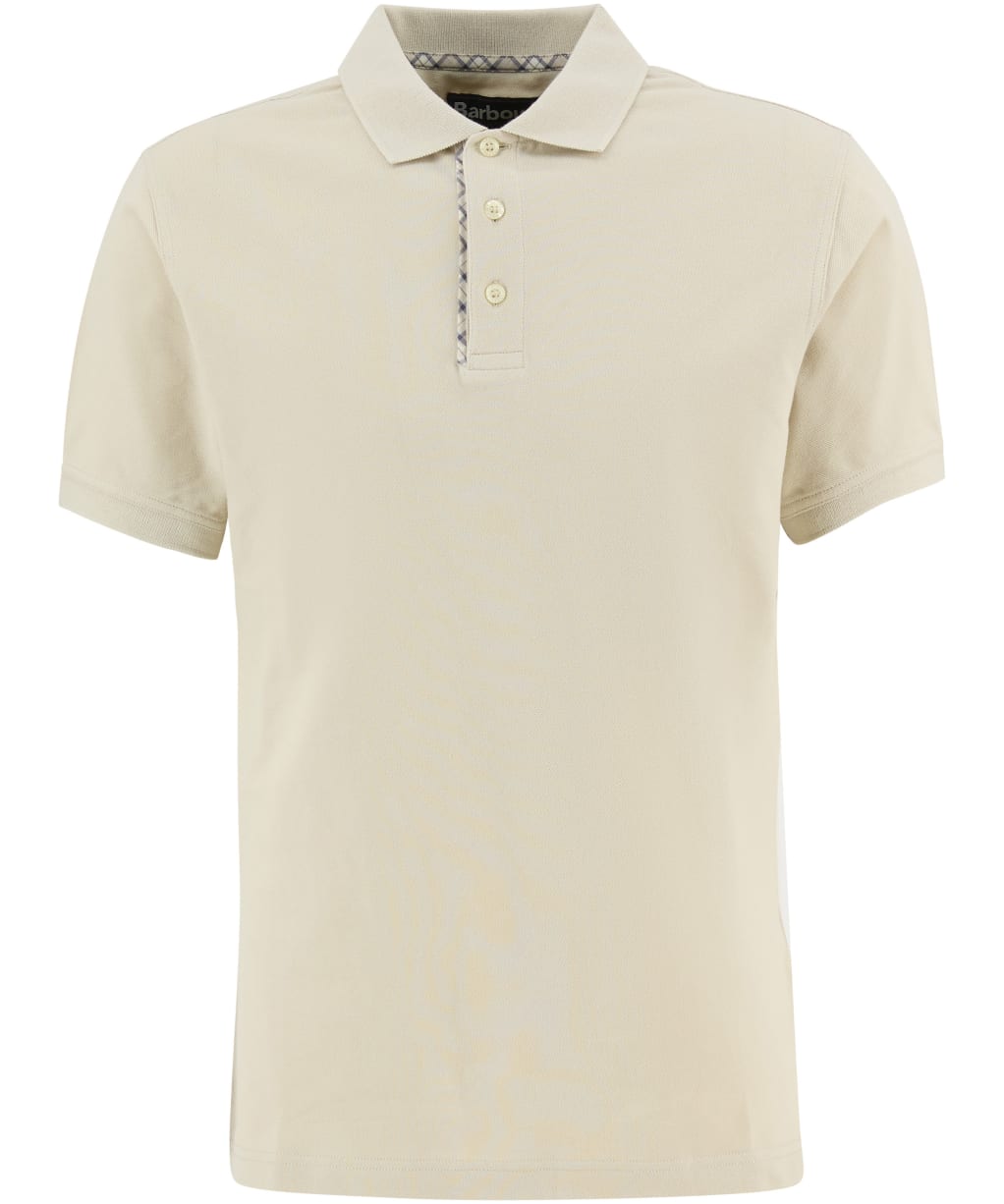 Men's Barbour Reston Tartan Trim Tailored Polo Shirt - Mist