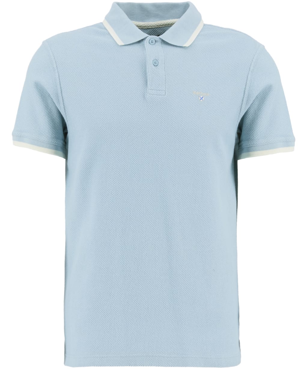 Men's Barbour Ferriby Tailored Textured Polo Shirt - Surf Blue