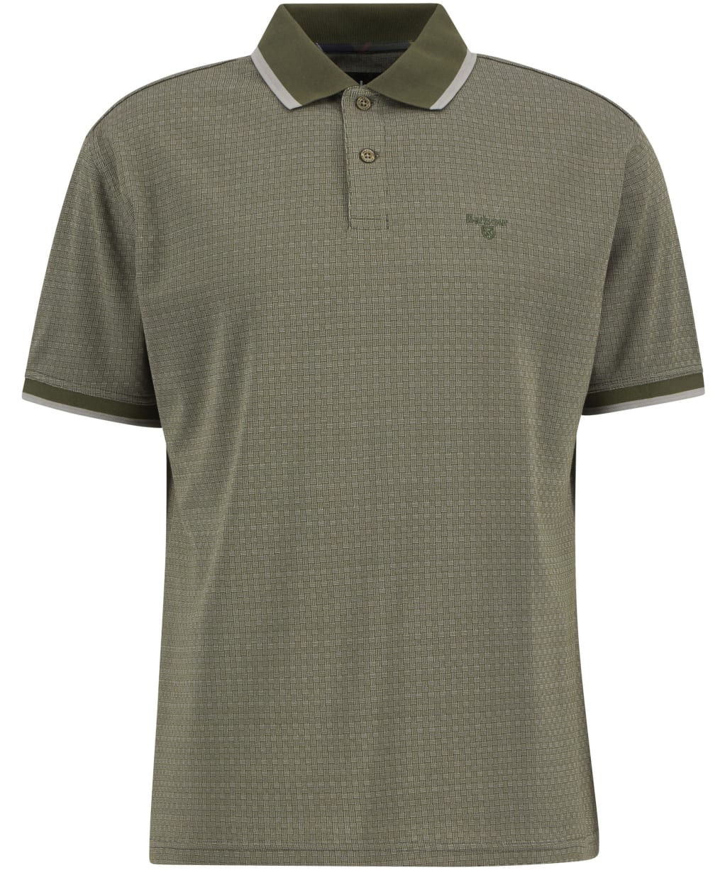 Men's Barbour Weston Textured Polo Shirt - Mid Olive