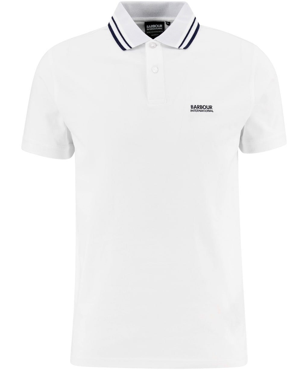 Men's Barbour International Burnwood Tipped Polo Shirt - White
