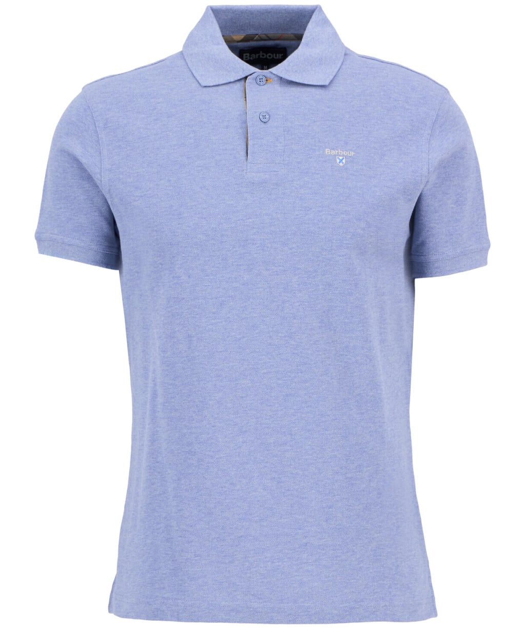Men's Barbour Tartan Pique Polo Shirt - New Sky Marl