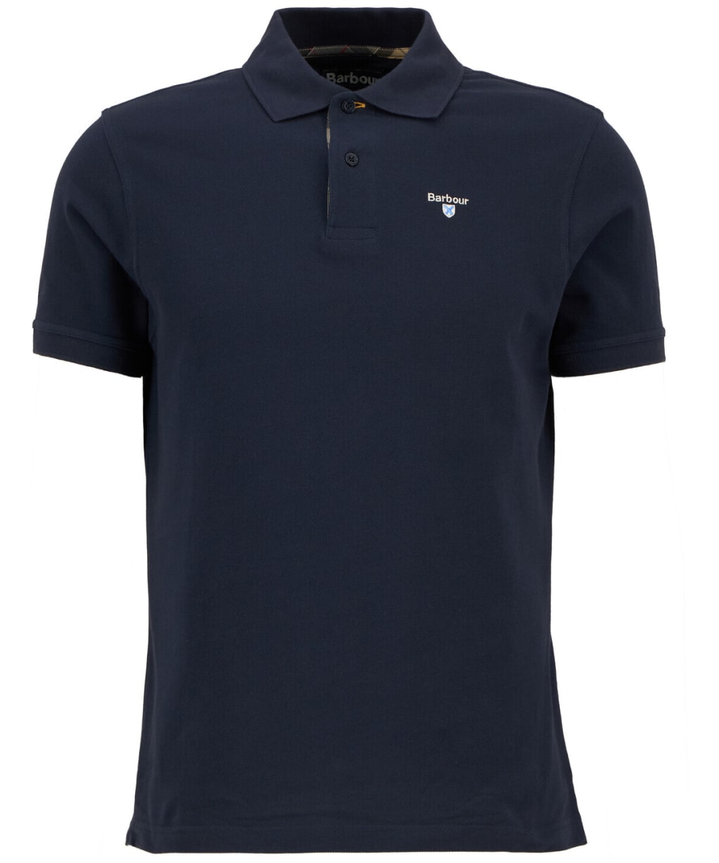 Men's Barbour Tartan Pique Polo Shirt - New Navy