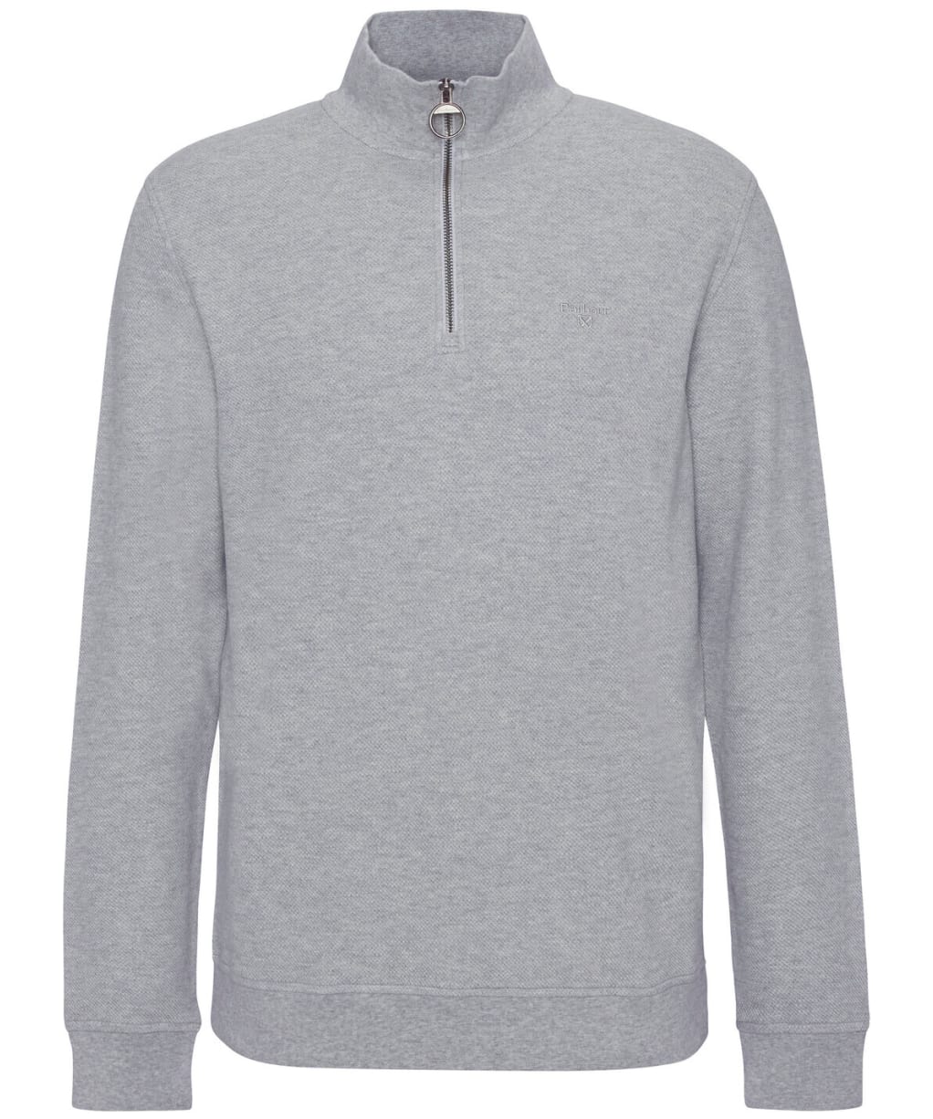 Men's Barbour Pique Interlock Half Zip Sweatshirt - Grey Marl