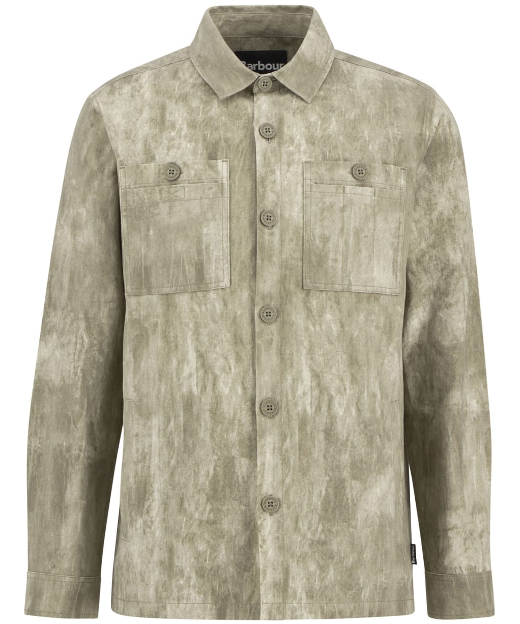Men's Barbour Ross Printed Overshirt - Grey Olive
