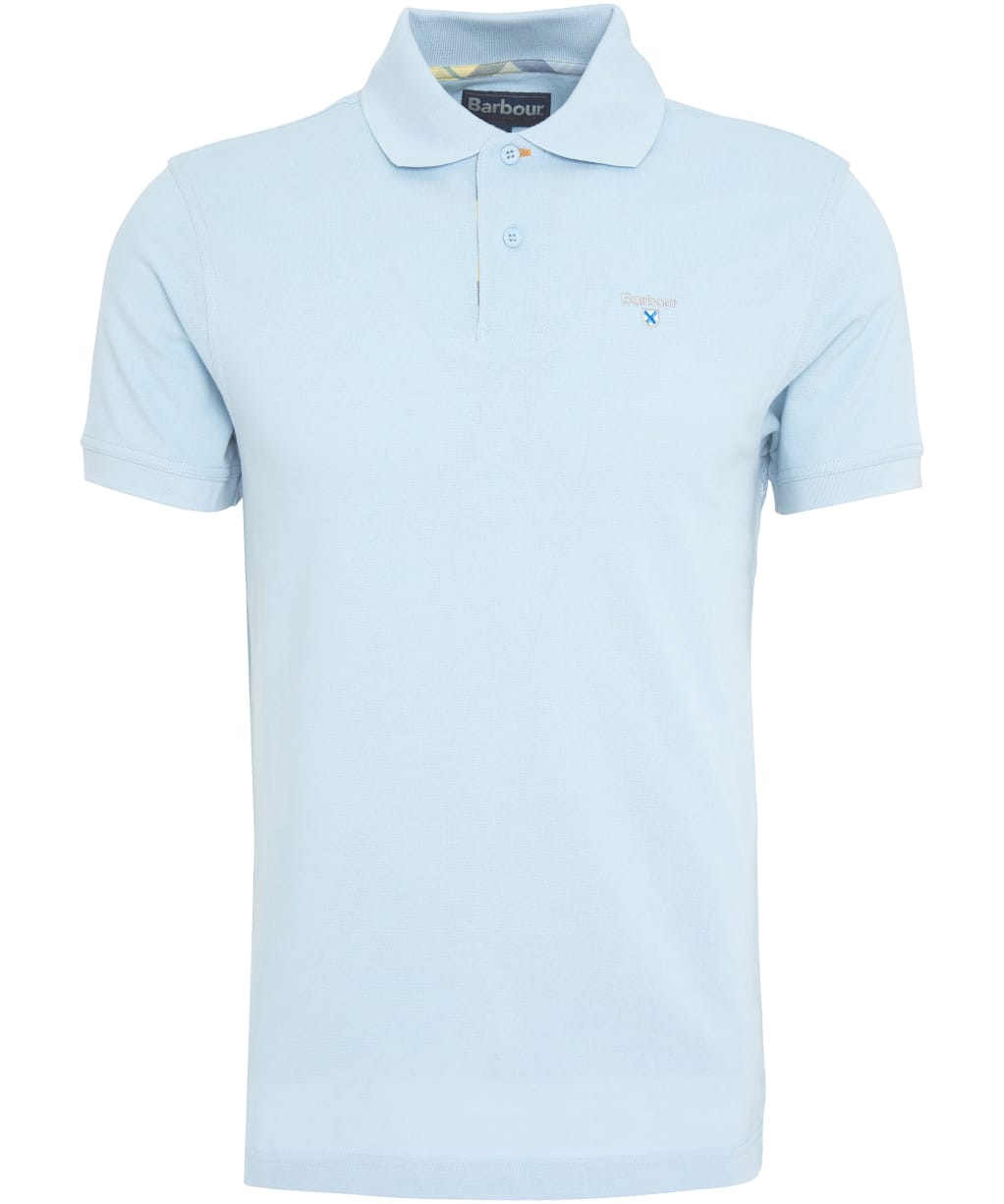 Men's Barbour Tartan Pique Polo Shirt - Niagara Mist