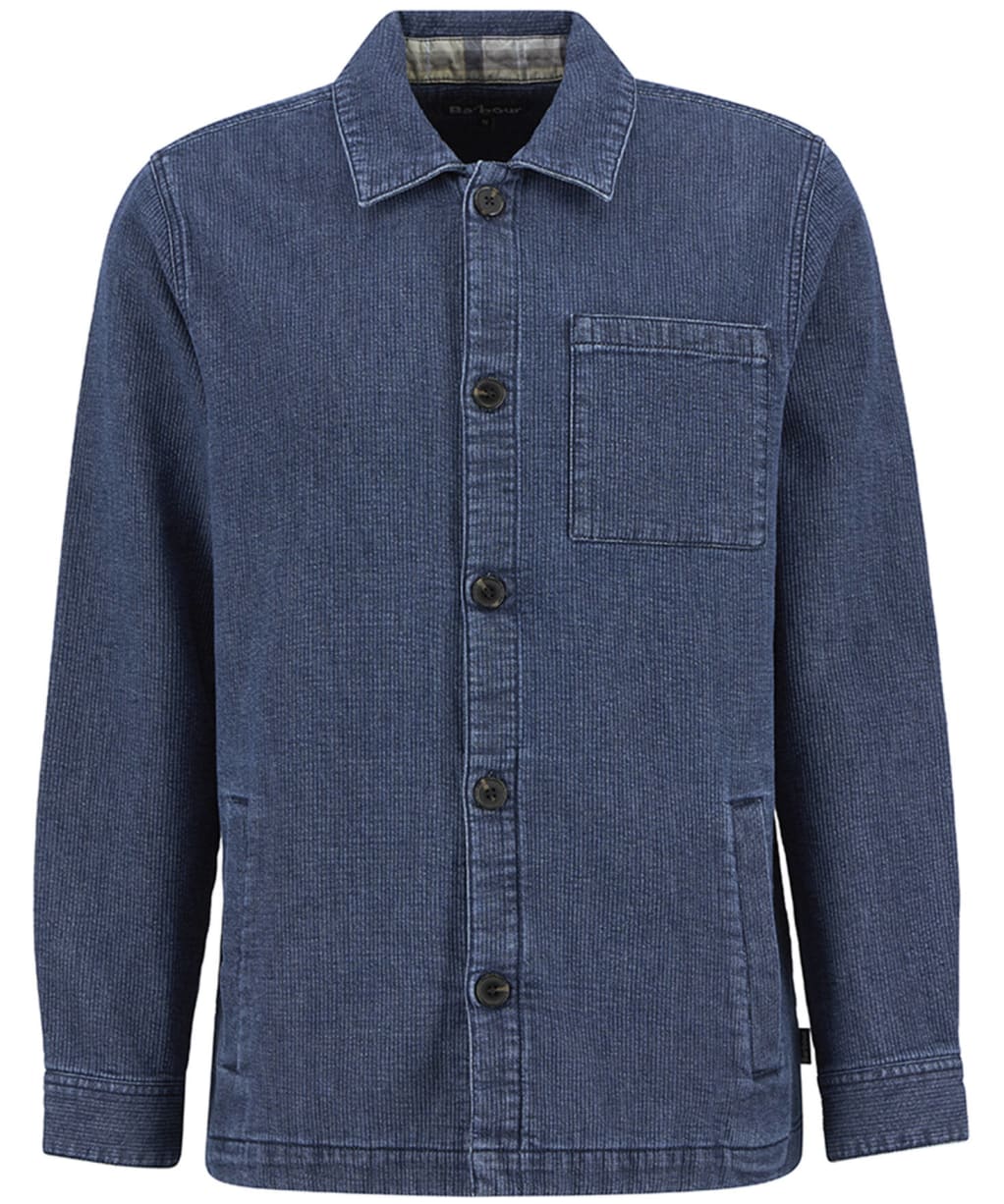 Men's Barbour Aickmen Textured Denim Overshirt - Indigo