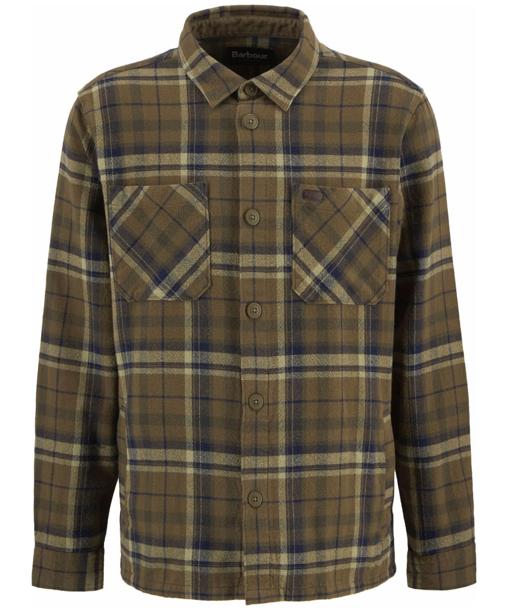 Men's Barbour Trent Checked Overshirt - Olive