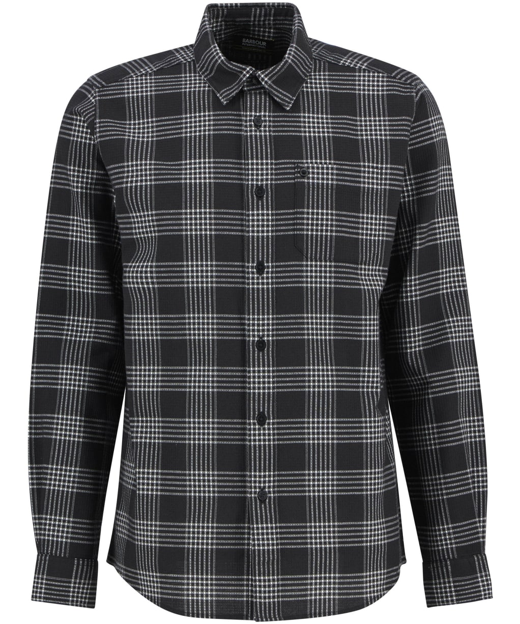 Men's Barbour International Heanes Waffle Check Shirt - Black