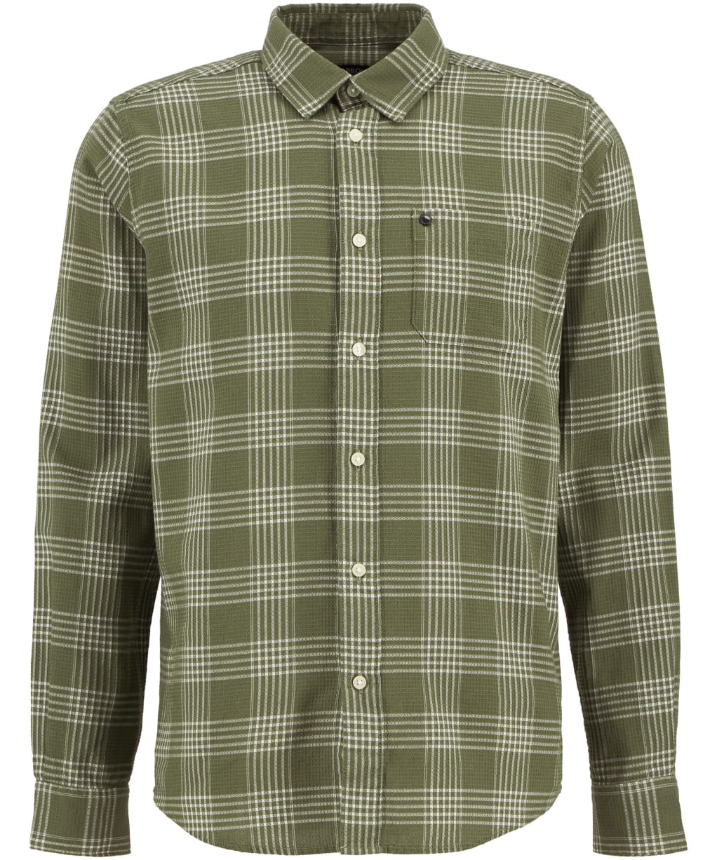 Men's Barbour International Heanes Waffle Check Shirt - Burnt Olive