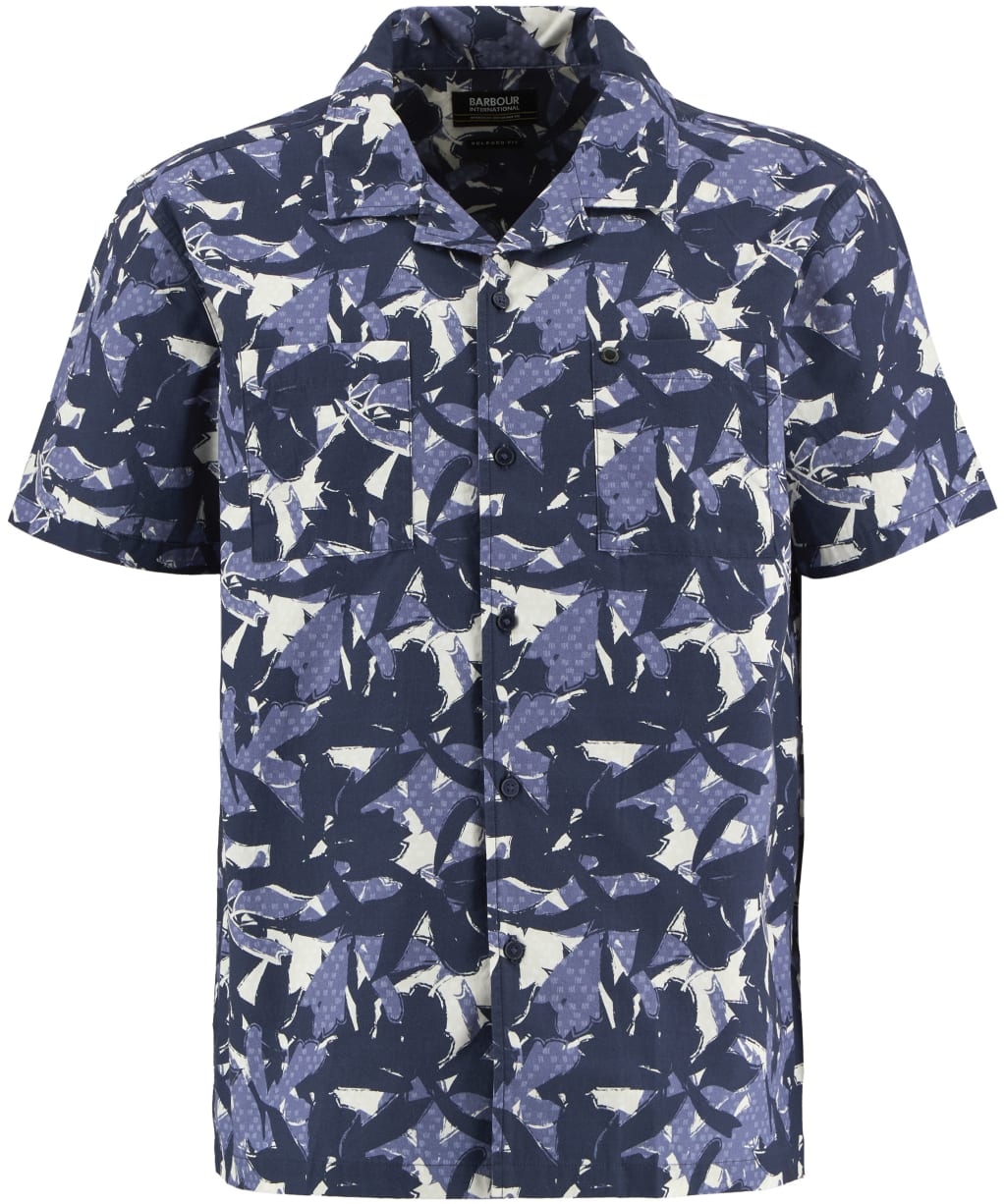 Men's Barbour International Chappel Printed Shirt - Navy