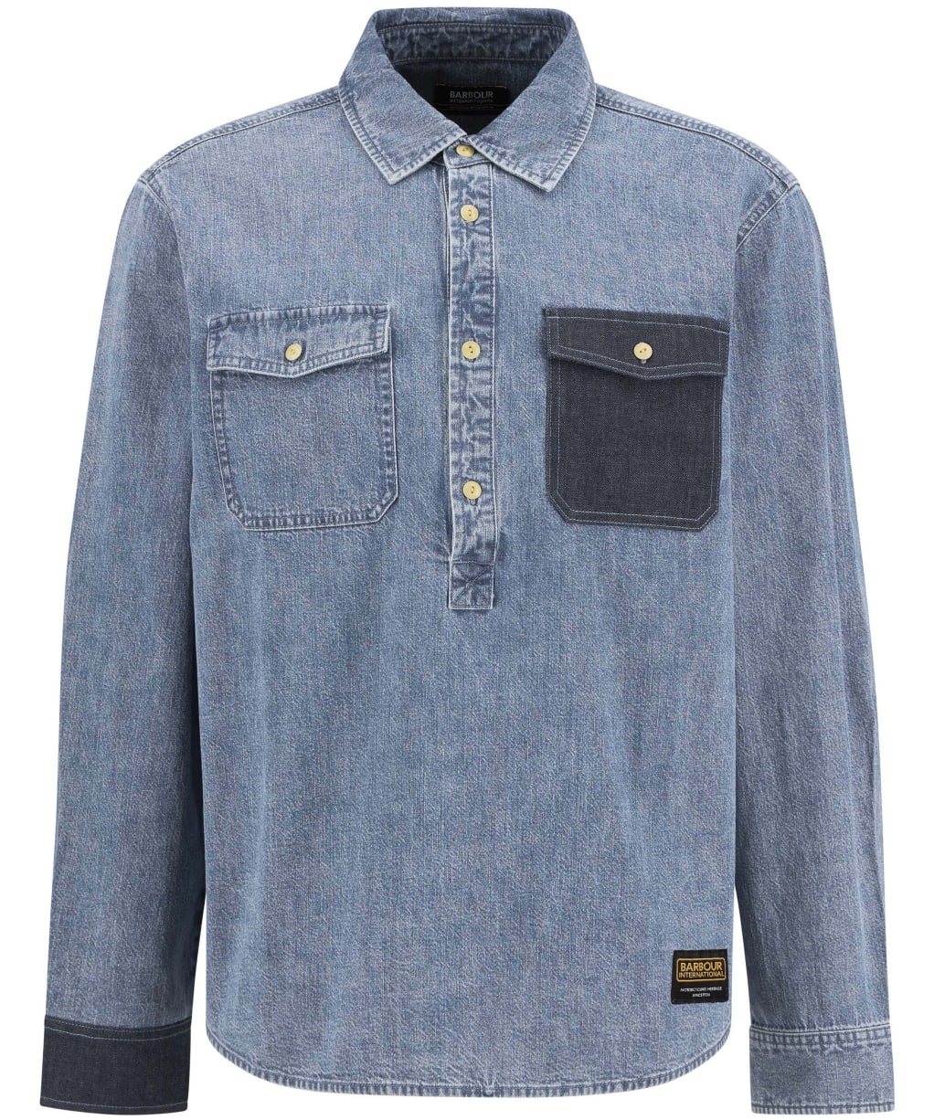 Men's Barbour International Chopper Denim Shirt - Washed Indigo
