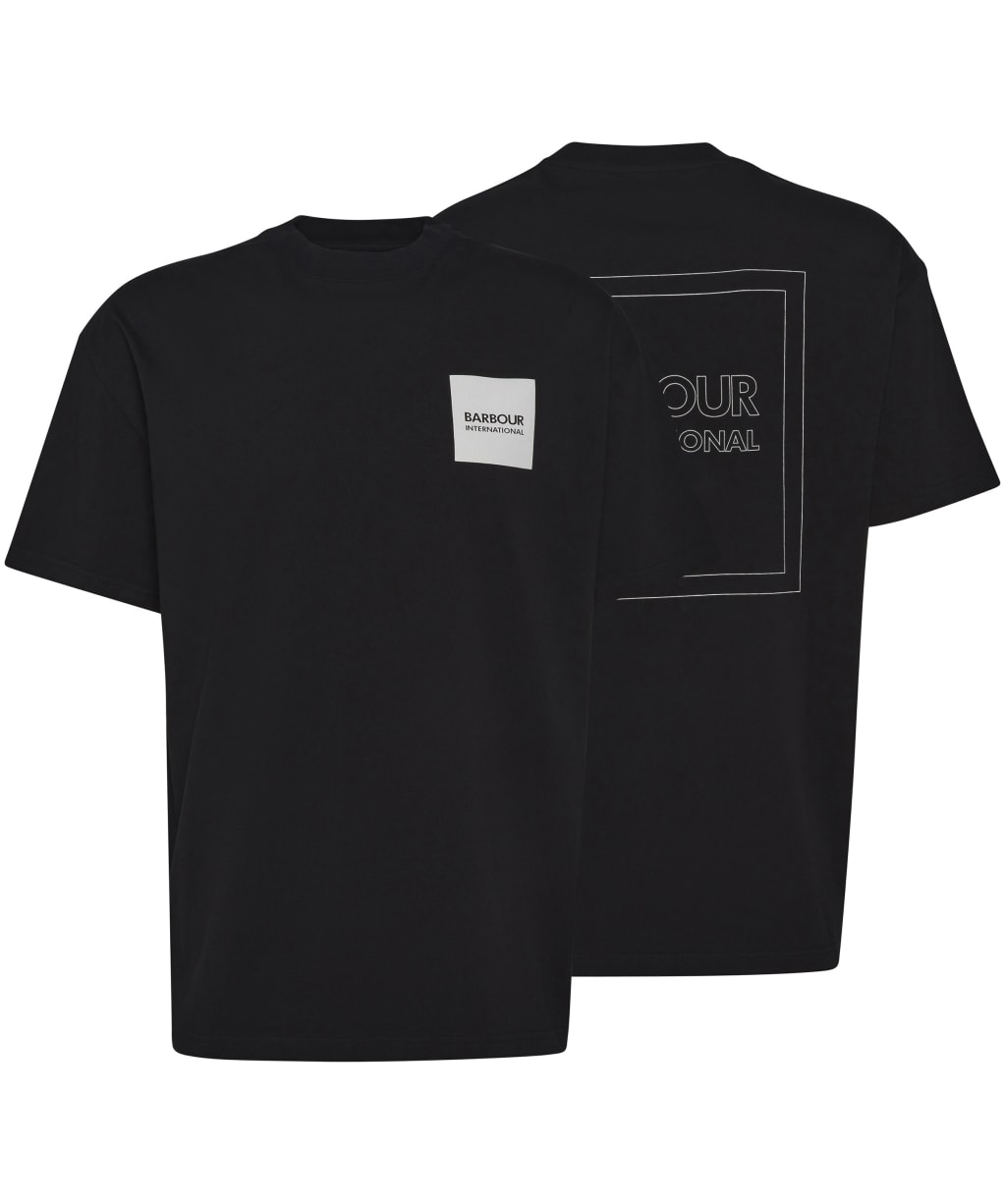 Men's Barbour International Micro Block Graphic Oversized T-Shirt - Black